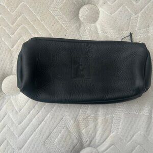 Black Hand-stiched Leather Pencil/Cosmetic Clutch